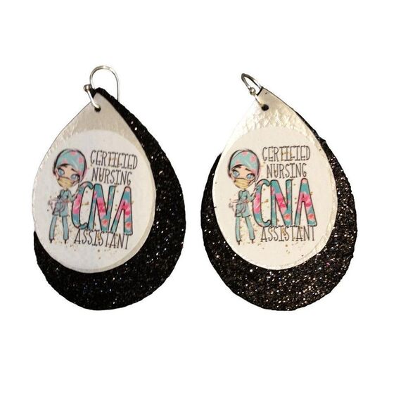 WOMEN CNA Vinyl Earrings Multicolor - Picture 1 of 2